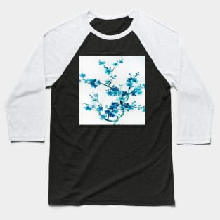Blue Flowers with White Background Baseball T-Shirt